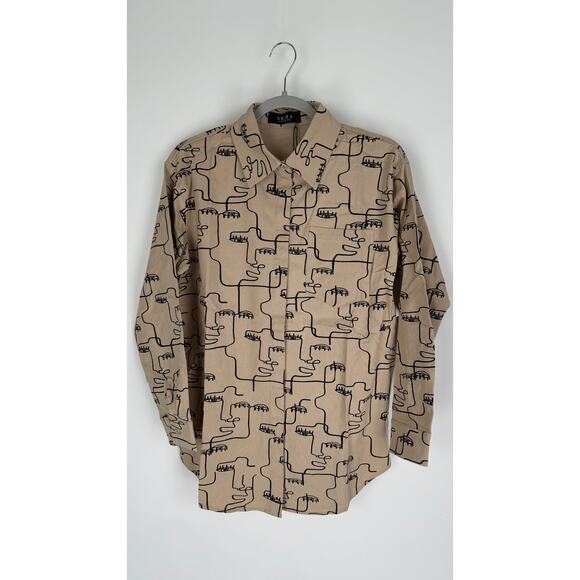 Akira Society Button Up Shirt And Drawstring Pants Women Small Artsy Linen Blend - Picture 5 of 16